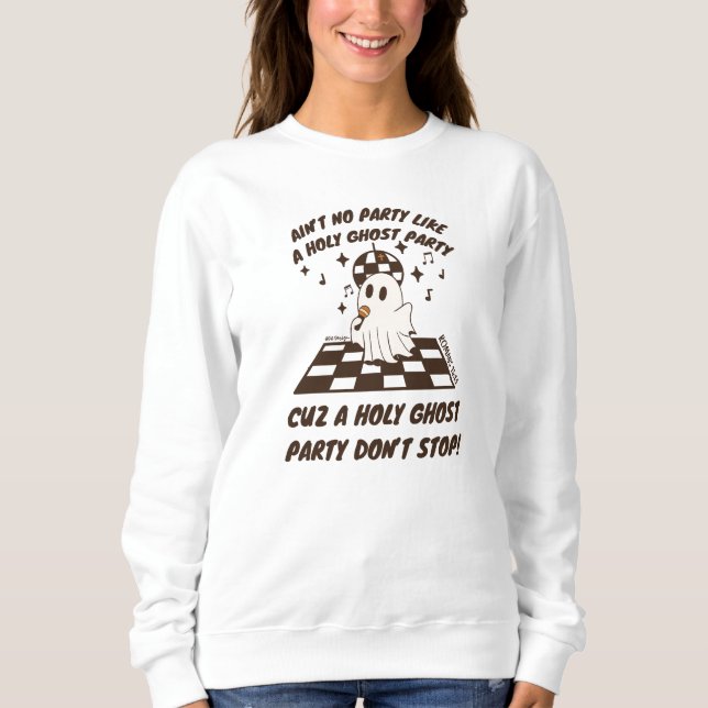 Moletom Christian Halloween doce e sagrada camisola fantas (Frente)