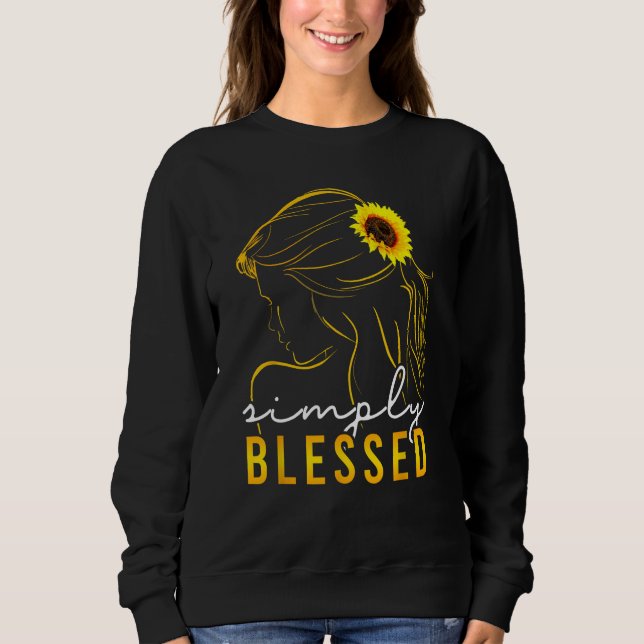 Moletom Christian Mother s Day  Sunflower Simply Blessed W (Frente)