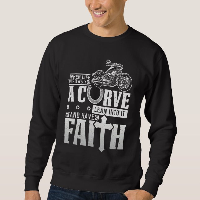 Moletom Christian Motorcycle Biker Life Joga Uma Curva (Frente)