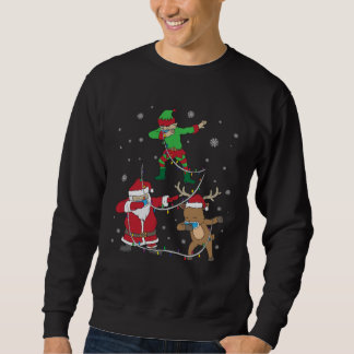 Moletom Christmas 2020 Dabbing Santa Elf Reindeer Face Mas