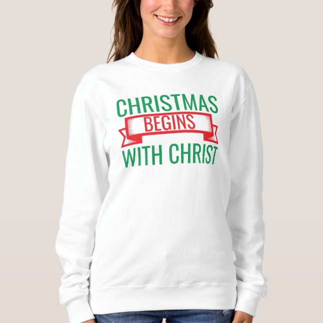 Moletom Christmas Begins with Christ-15523 T-Shirt Hoodie (Frente)
