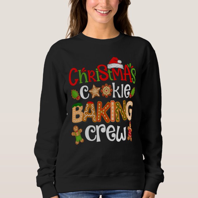 Moletom Christmas Cookie Baking Crew  Pajamas Family Xmas (Frente)