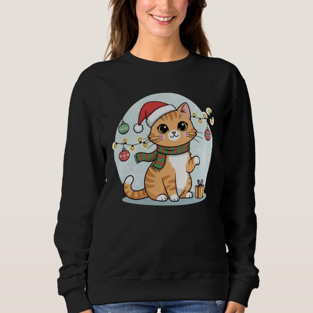 Moletom  Christmas Cozy Santa Kitty T-Shirt (Frente)