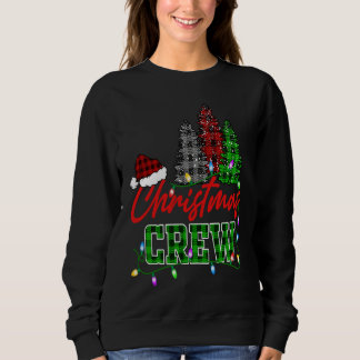 Moletom Christmas Crew Three Tree Buffalo Plaid Matching F