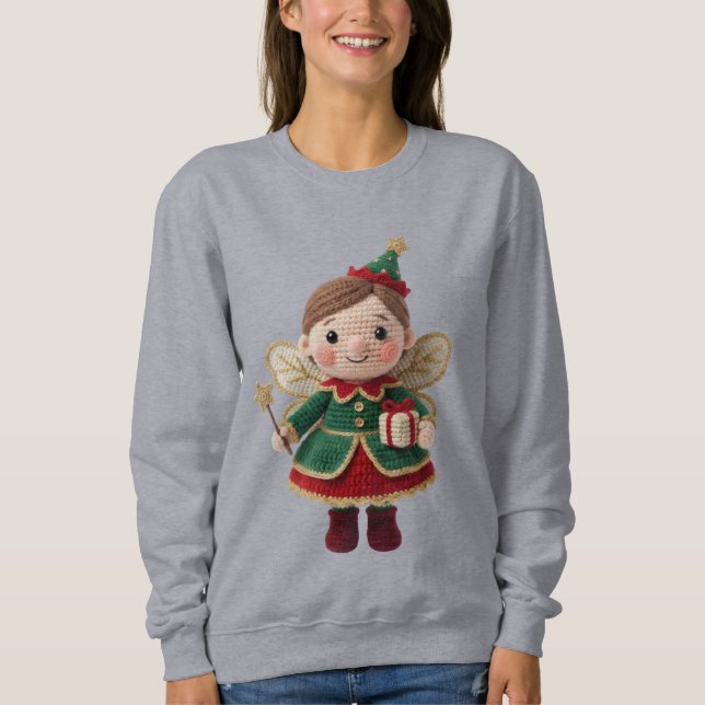 Moletom Christmas Crochet Fairy Women’s Sweatshirt – Cute  (Frente)