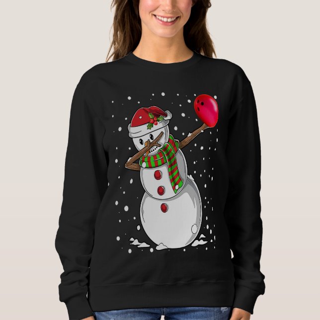 Moletom Christmas Dabbing Snowman Bowling Boys Kids Xmas S (Frente)