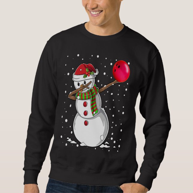 Moletom Christmas Dabbing Snowman Bowling Boys Kids Xmas S (Frente)