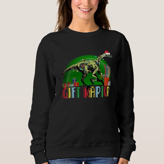 Moletom Christmas Dinosaur  Raptor (Frente)