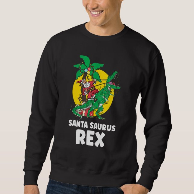 Moletom Christmas Dinosaur Santasaurus Rex Holiday Xmas PJ (Frente)
