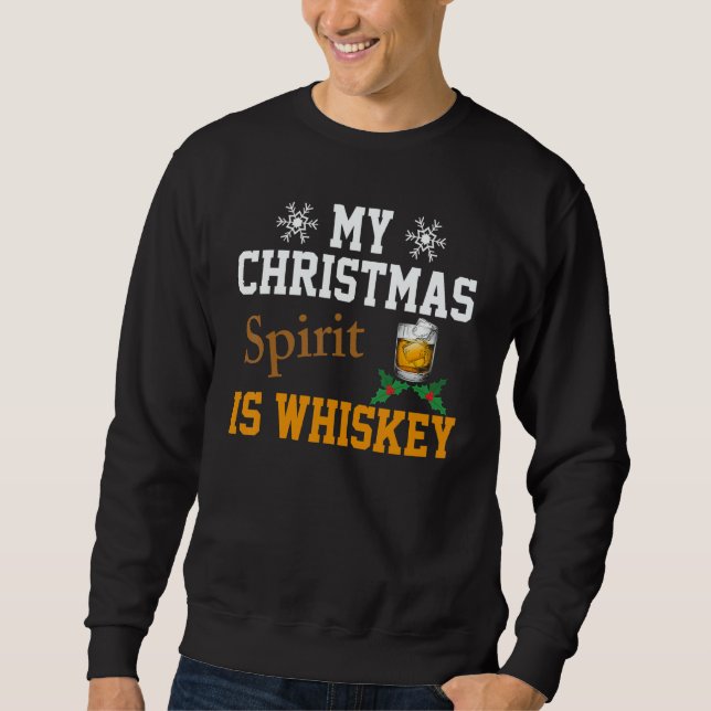 Moletom Christmas Drinking Whiskey Liquor Drinker Saying (Frente)