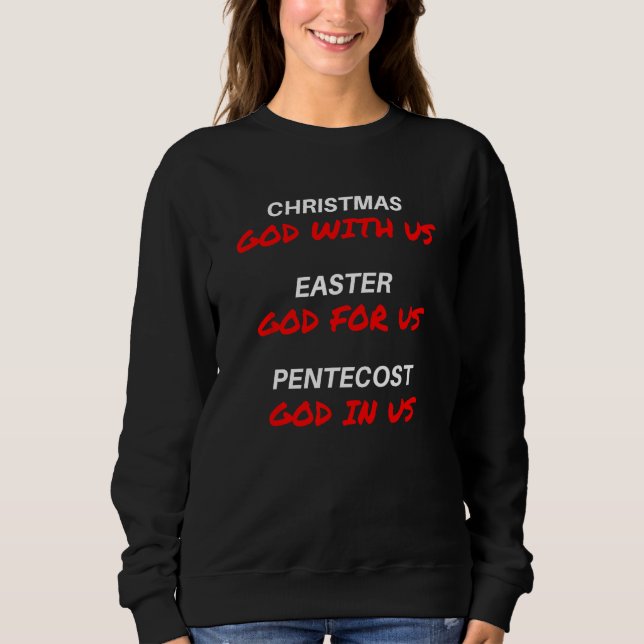 Moletom Christmas Easter Pentecost u2013 GOD with us for u (Frente)