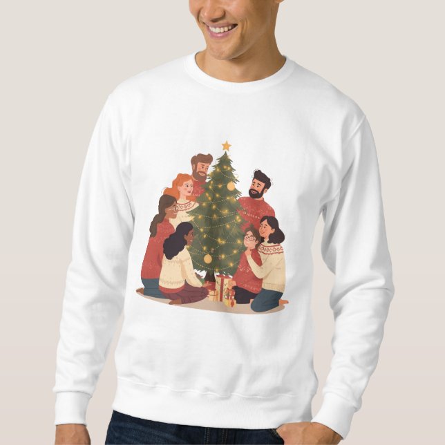 Moletom Christmas Family & Friends Cozy Holiday Sweatshirt (Frente)
