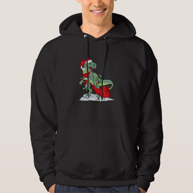 Moletom Christmas for men women kids Santa Dinosaur (Frente)