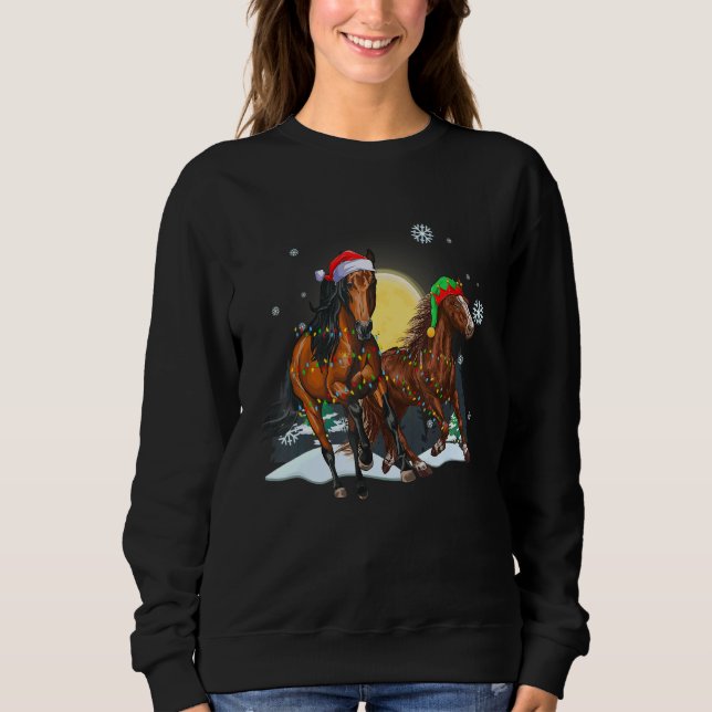 Moletom Christmas for men women kids Santa ELF Horse (Frente)
