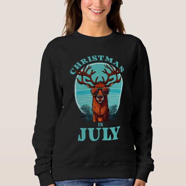 Moletom Christmas in July Beach Summer Reindeer Beach Bash (Frente)