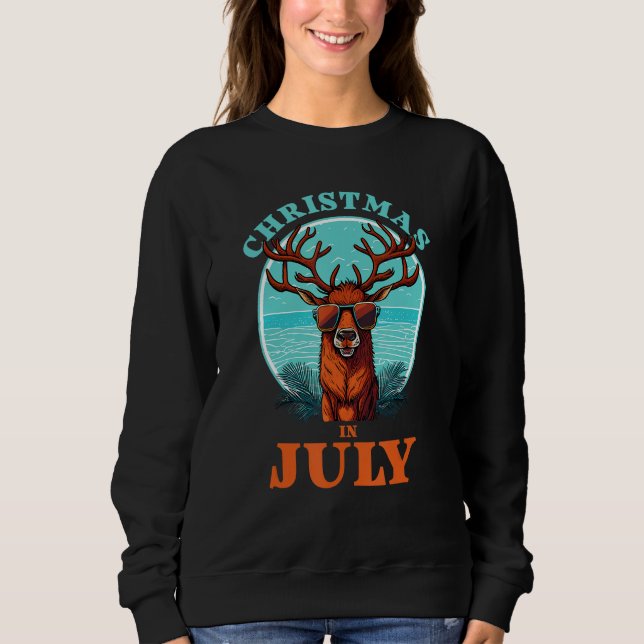 Moletom Christmas in July Beach Summer Reindeer Beach Bash (Frente)