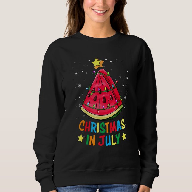 Moletom Christmas In July Watermelon Christmas Tree Summer (Frente)