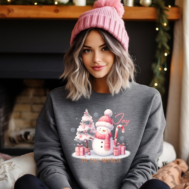 Moletom Christmas Joy to the World Woman's Sweatshirt (Personalize this cute Joy to the world Christmas sweatshirt. )