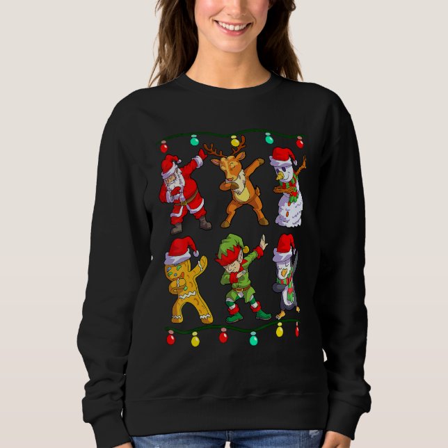 Moletom Christmas Kids Boys Men Dabbing Santa Elf Deer Fri (Frente)