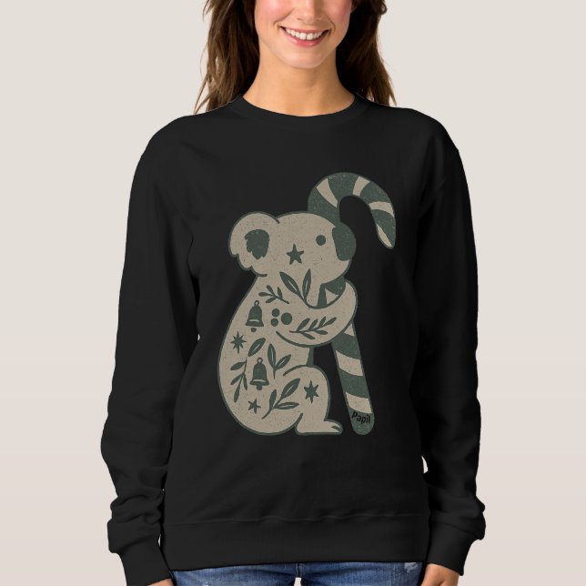 Moletom Christmas Koala with Candy Cane Sweatshirt (Frente)