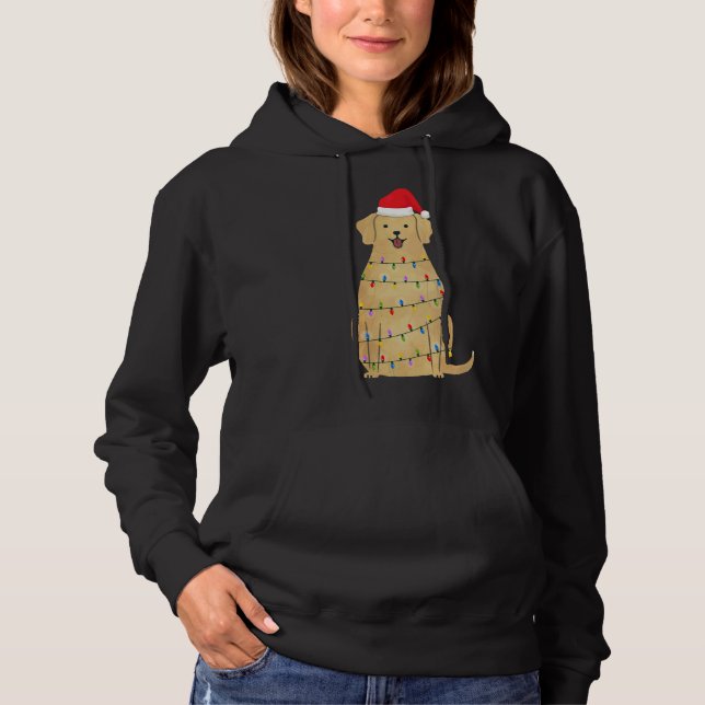 Moletom Christmas Labrador Retriever Dog With Tree Lights  (Frente)