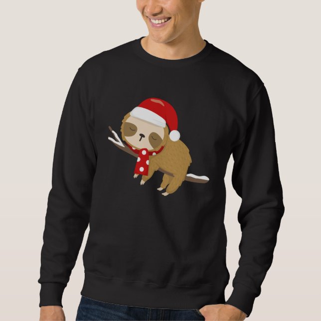 Moletom Christmas Lazy Sloth My Spirit Animal  Xmas (Frente)