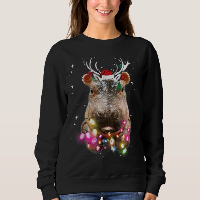 Moletom Christmas Lights Hippo Fiona (Frente)