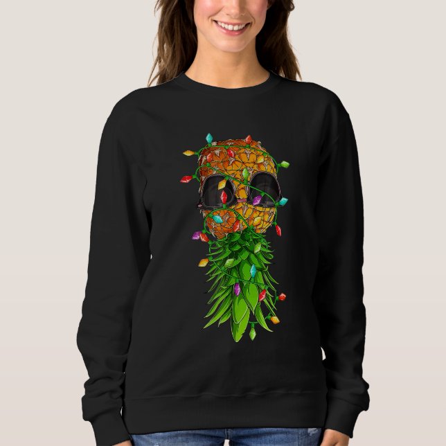 Moletom Christmas Lights Upside Down Pineapple Swinger Xma (Frente)