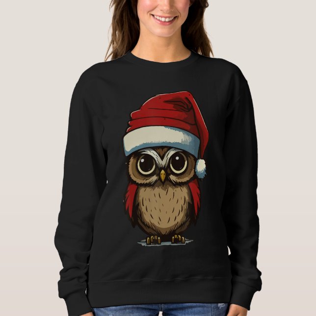 Moletom Christmas Owl with Christmas hat Owl Owner (Frente)