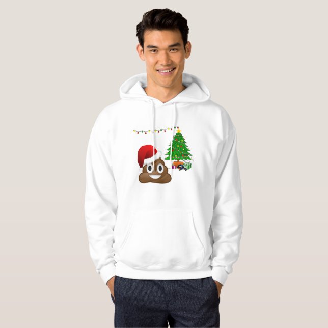 Moletom christmas poo emoji mens capuz (Frente Completa)