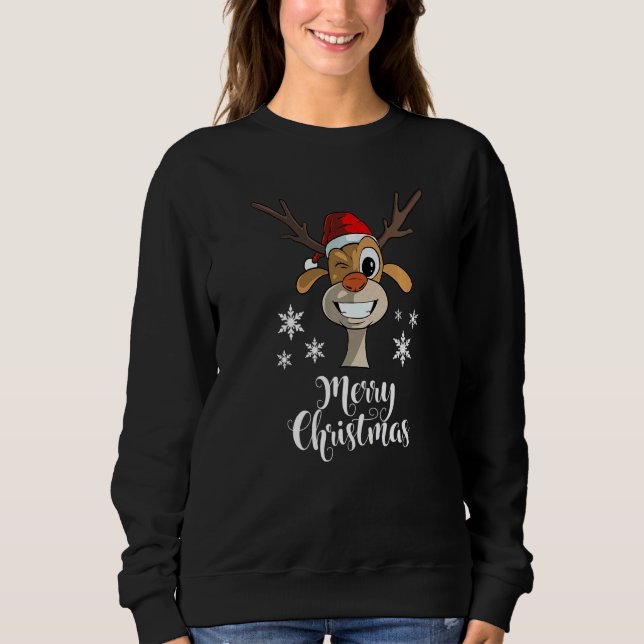 Moletom Christmas Quote Merry Xmas  Deer (Frente)