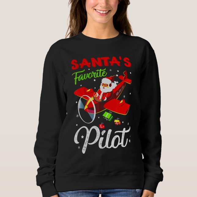 Moletom Christmas Santa Claus Pilot Flying Airplane (Frente)