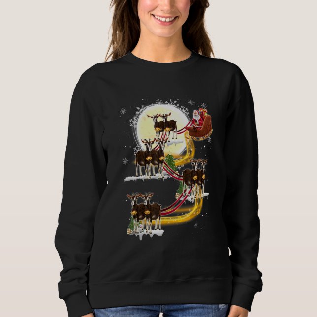Moletom Christmas Santa Claus Riding Goat Goat Xmas (Frente)
