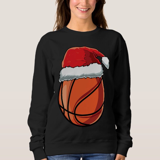 Moletom Christmas Santa Hat Basketball Player Funny Boys X (Frente)
