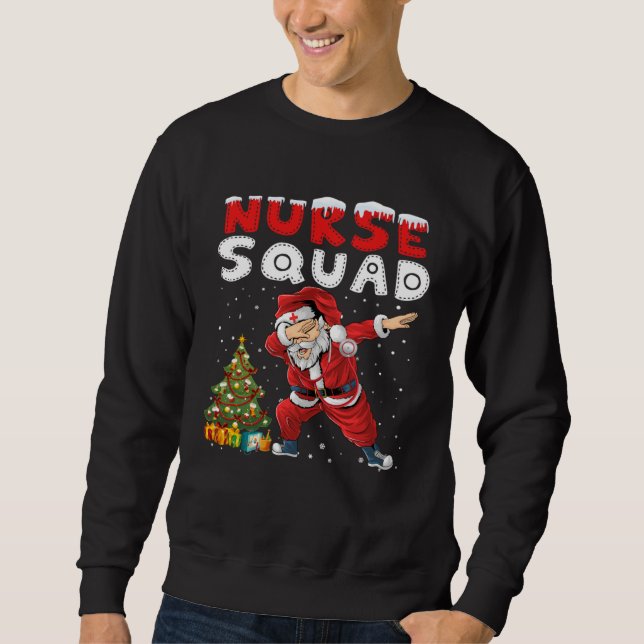 Moletom Christmas Scrub Women Dabbing Santa Scrubs Nurse S (Frente)