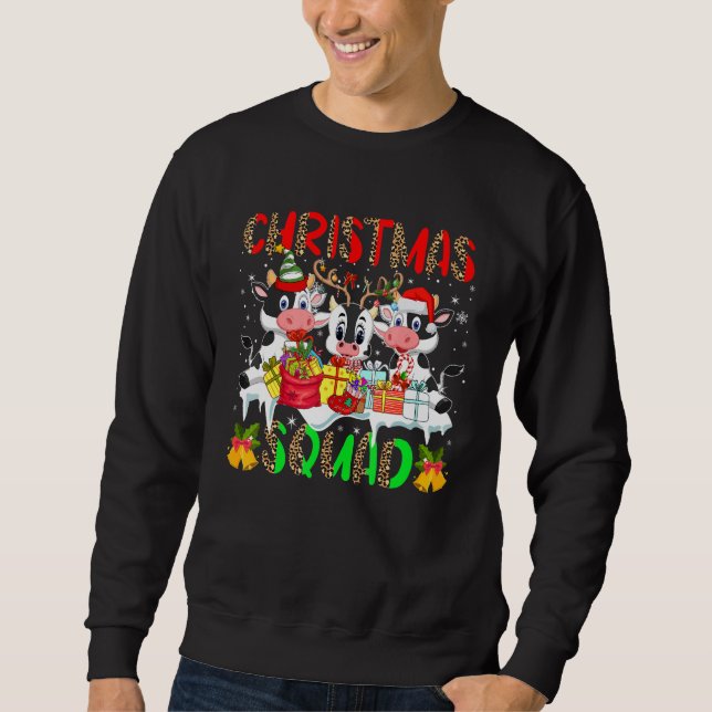 Moletom Christmas Squad Leopard Three Santa Reindeer Elf C (Frente)