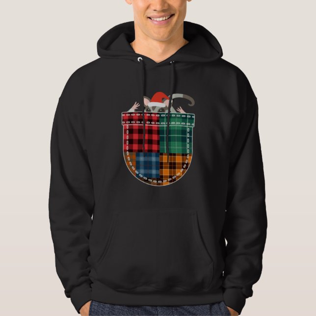Moletom Christmas Sugar Glider with Santa Hat in Plaid Poc (Frente)