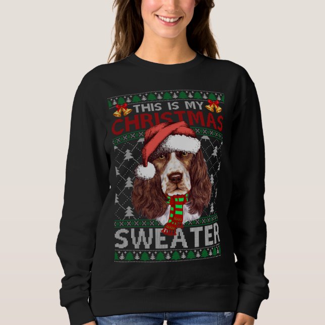 Moletom Christmas Sweater Christmas Santa English Springer (Frente)