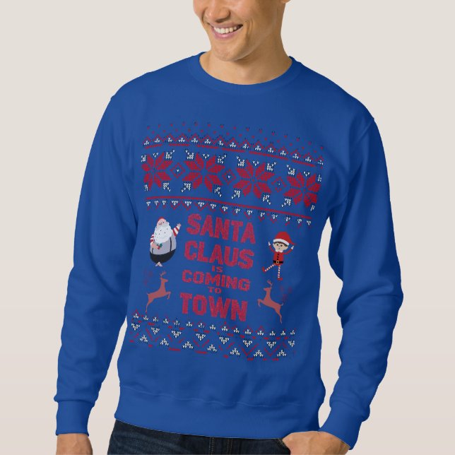 Moletom Christmas Sweatshirt - Santa Claus Design (Frente)