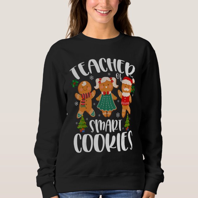Moletom Christmas Teacher Cute Gingerbread Cookies (Frente)