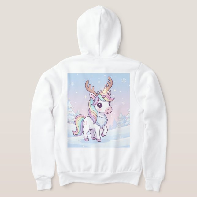 Moletom Christmas Unicorn Cute Holiday  (Postura das costas)