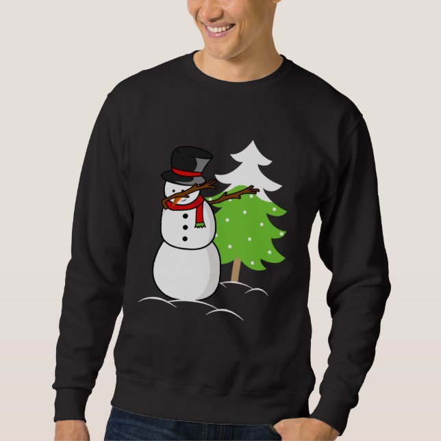 Moletom Christmas winter holiday dabbing snowman (Frente)