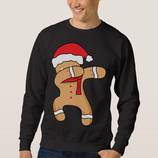 Moletom Christmas winter holiday dance dabbing gingerbread (Frente)