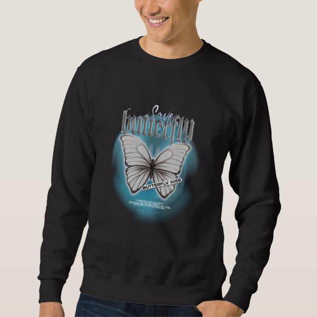 Moletom Chrome Butterfly Edgy Aesthetic Streetwear (Frente)