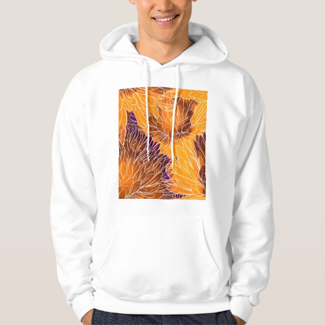Moletom Chrysanthemum Japonês: Watercolor Seamless Patter (Frente)