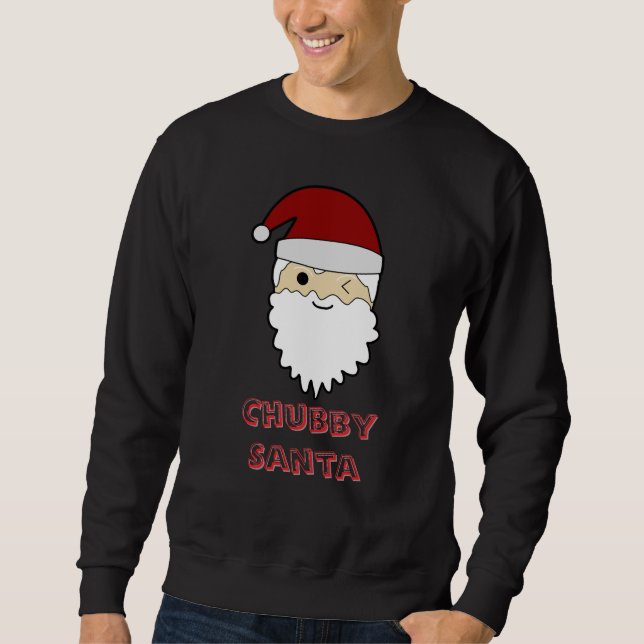 Moletom Chubby Cute Santa Face – Adorable Christmas Tee (Frente)