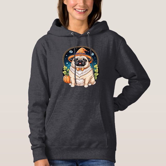 Moletom "Chubby Pug in Witat Halloween Art Series (Frente)
