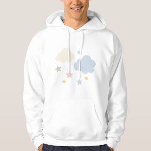 Moletom Chuva de Bebe Pastel Nuvens e Estrelas
