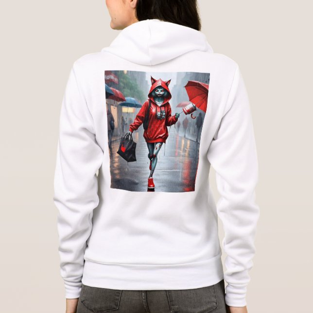 Moletom Chuva de Gatinho Whimsical Corre Bella+Canvas Cabu (Verso)