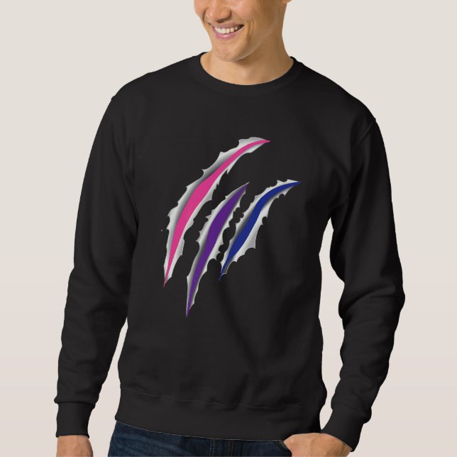 Moletom Cicatriz Bissexual Bi Pride Flag Scratch (Frente)